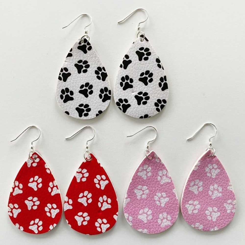 Dog Paw Print Earrings